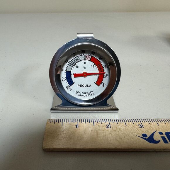 Refrigerator Freezer Temp Gauge Thermometer Large Dial Stainless Steel - Picture 7 of 9